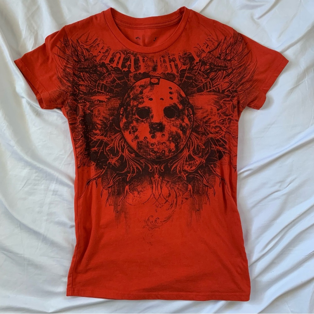 Friday The 13th Jason Affliction Style Graphic T-shirt